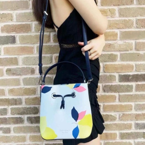 Kate Spade White Crossbody Bag with Colorful Leaf Pattern - Picture 15 of 15